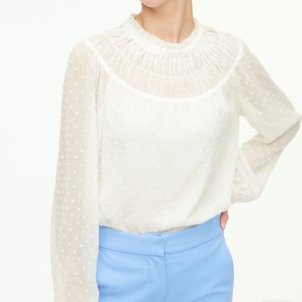 J. Crew Clip-dot smocked top* - Picture 3 of 9